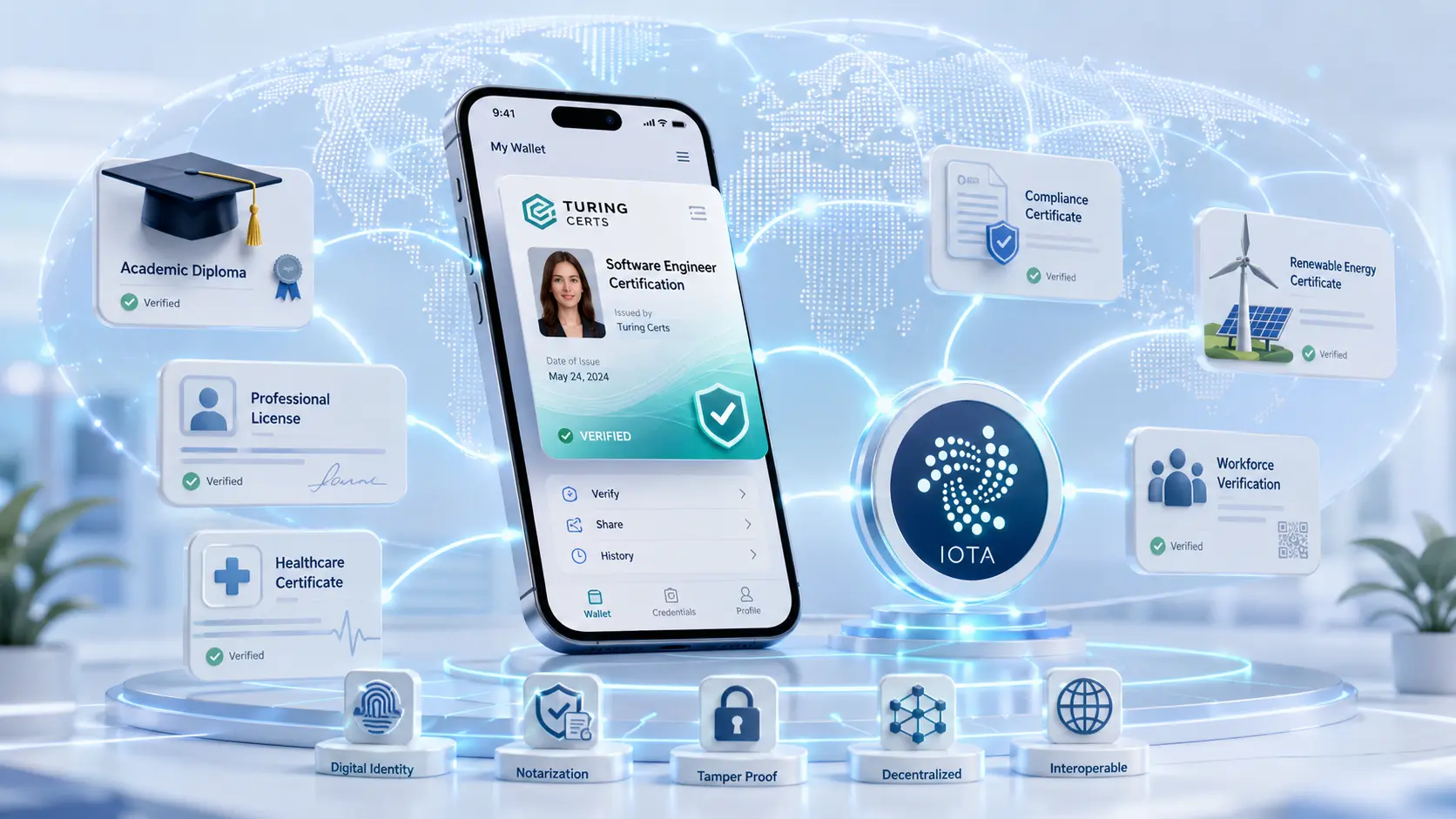 Turing Certs and IOTA: A Global Trust Layer for Digital Credentials